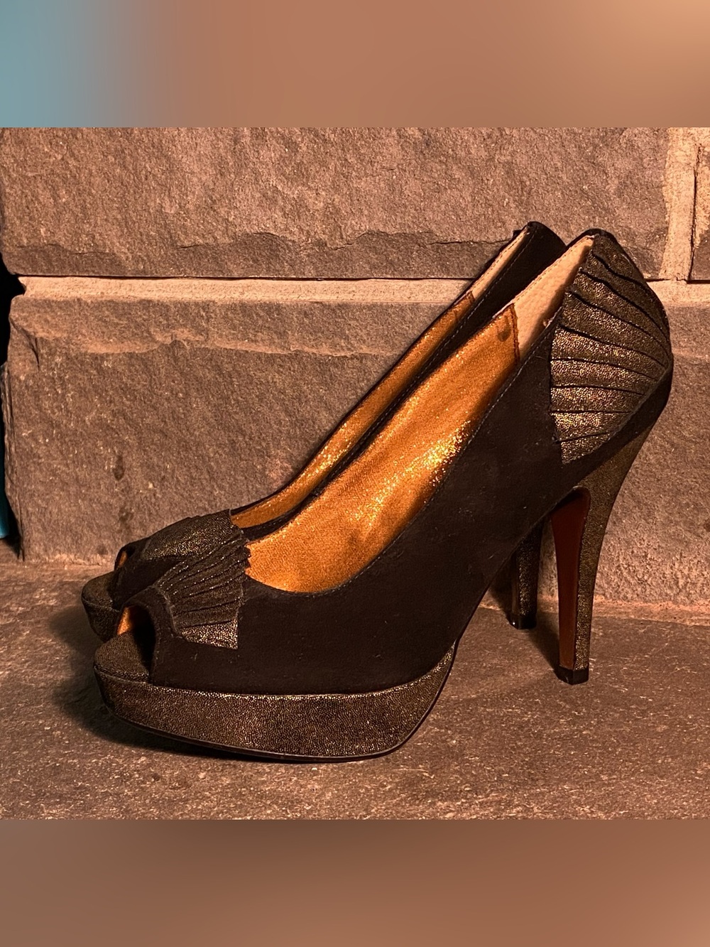 Irregular Choice Poetic License EGYPTIAN PRINCESS platform peep toe pumps,US 8